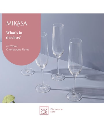 Mikasa Treviso Set of 4 Flute Glasses