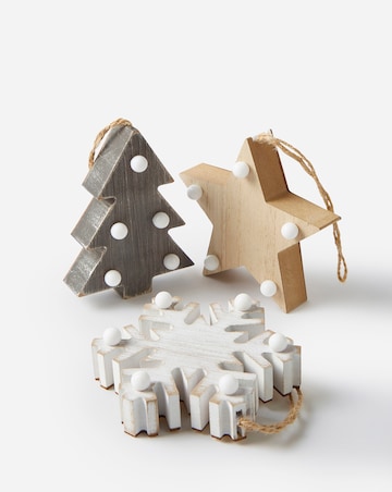 Lit Hanging Decorations - Set of 3