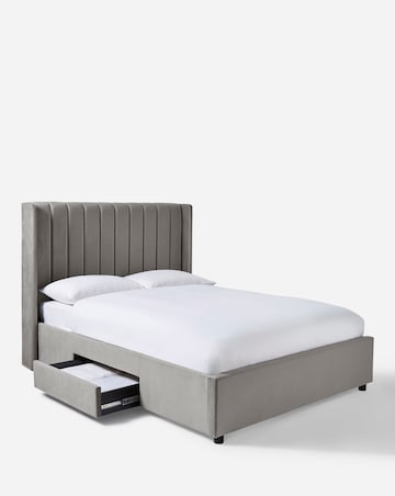 Eloise Winged Velvet Storage Bedframe