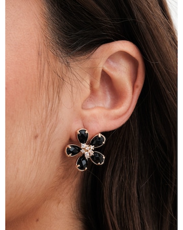 Jon Richard Jet Floral Studs
