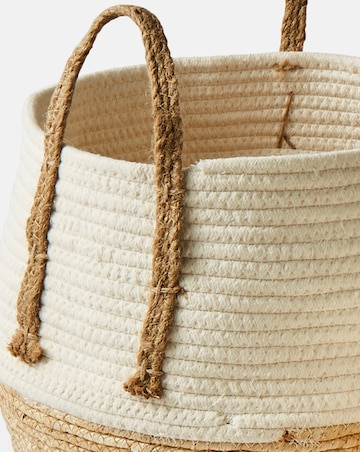 Julipa Set of Two Natural and White Belly Basket