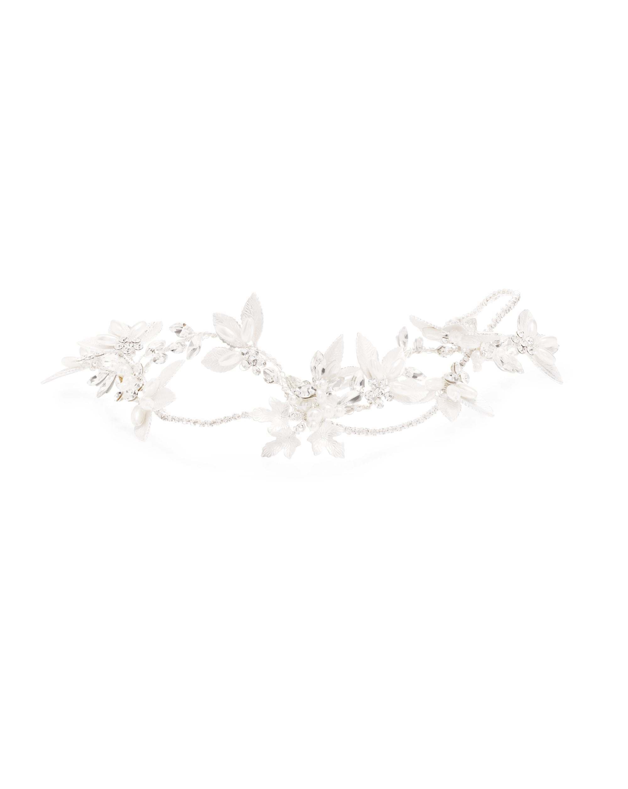Jon Richard Silver Brushed Leaf Tiara