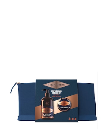 King C Gillette Beard Wash and Beard Softner washbag Set