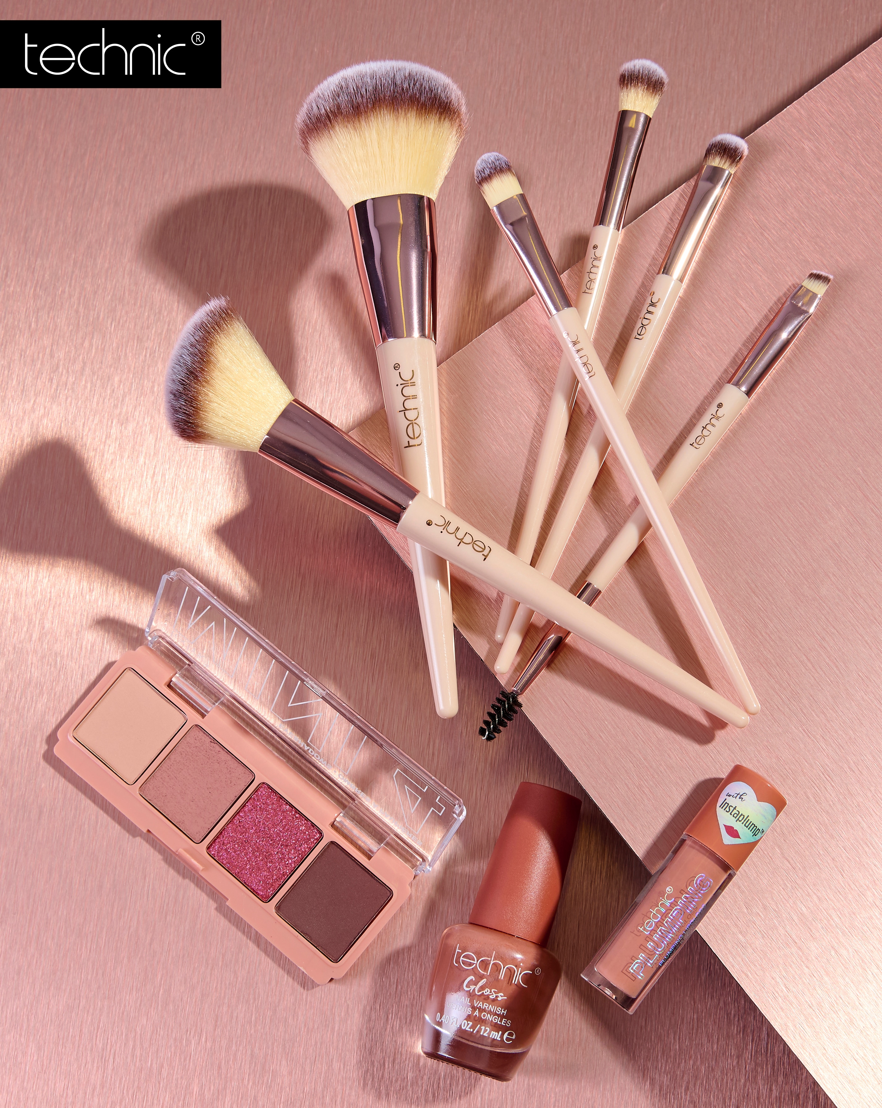Technic Nude Eye, Lip Set & Brush Bundle