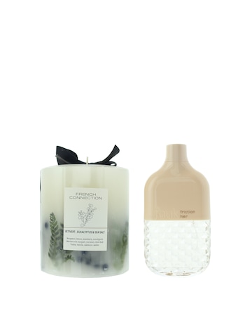 French Connection Vetiver Eucalyptus and Sea Salt Candle FCUK Friction Twin Pack
