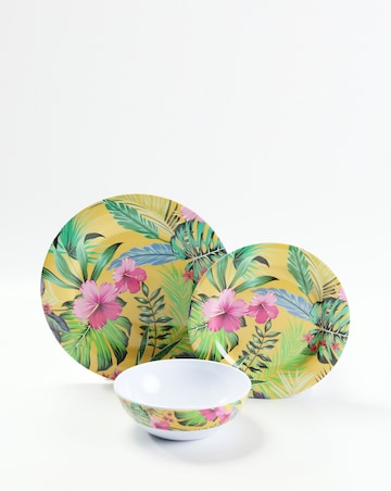 Waterside 12 Piece Hawaiian Melamine Picnic Set