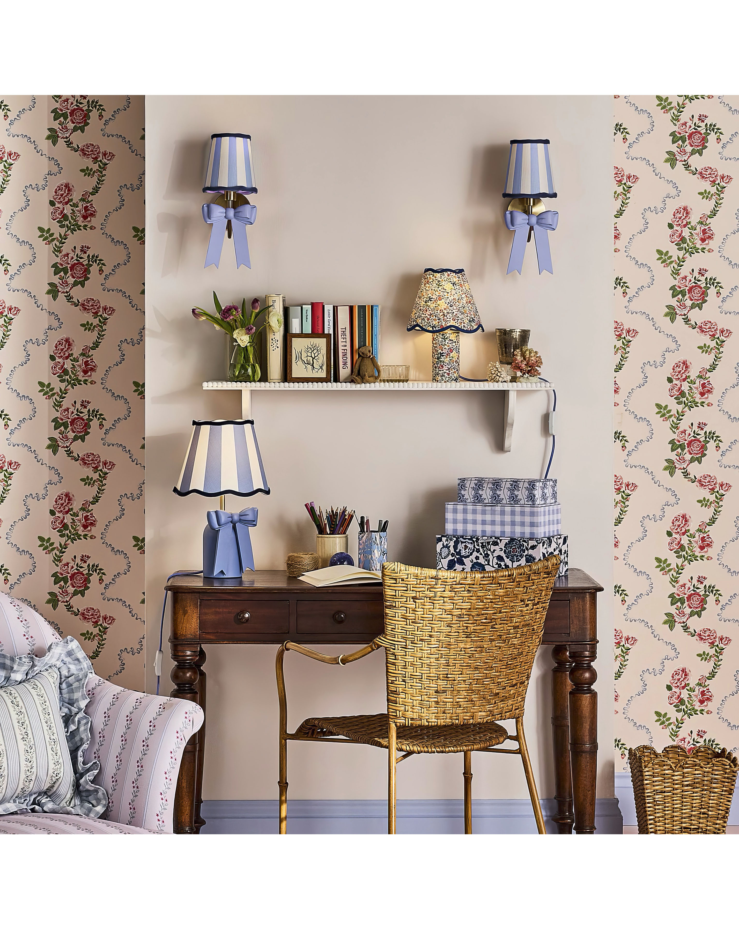 Cath Kidston Rose Flutter Pink Wallpaper