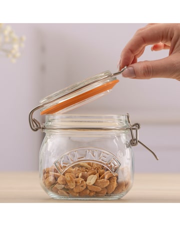 Kilner Set of 2 Clip Top Square Jars 0.5l