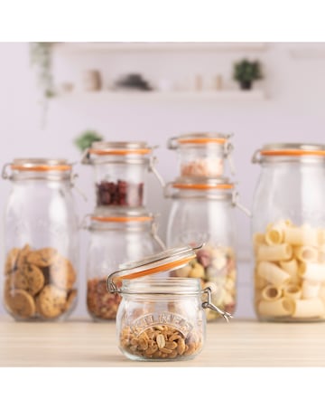 Kilner Set of 2 Clip Top Square Jars 0.5l