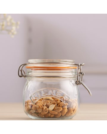 Kilner Set of 2 Clip Top Square Jars 0.5l