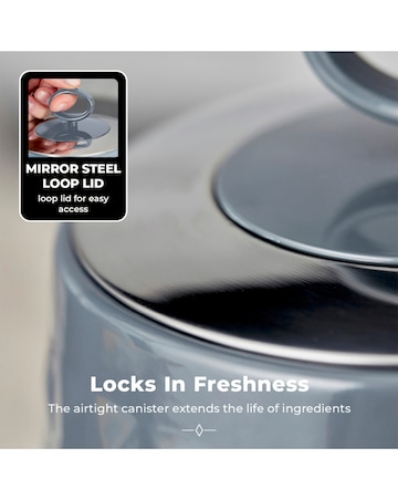 Tower Solitaire Set Of 3 Canisters - Grey