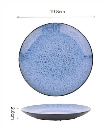 Waterside Blue Reactive Glaze 12 Piece Diner Set