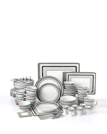 Waterside Brompton Grey 80 Piece Dinner Set