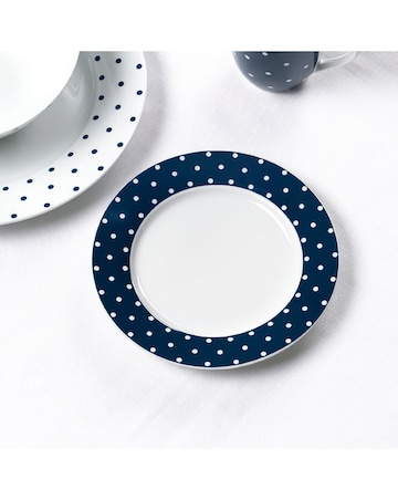 Waterside Blue Spot 24 Piece Dinner Set