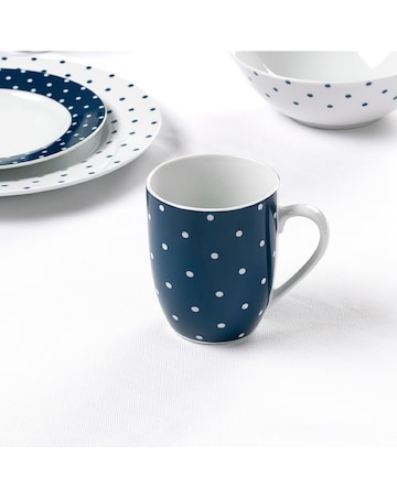 Waterside Blue Spot 24 Piece Dinner Set