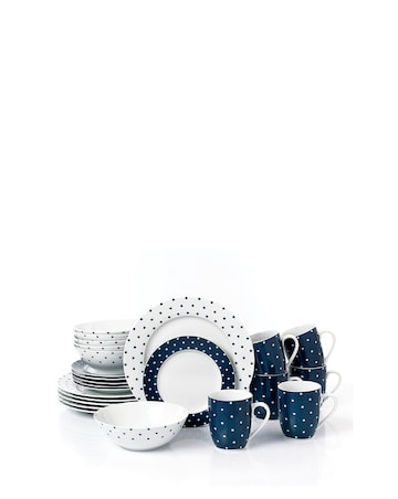 Waterside Blue Spot 24 Piece Dinner Set