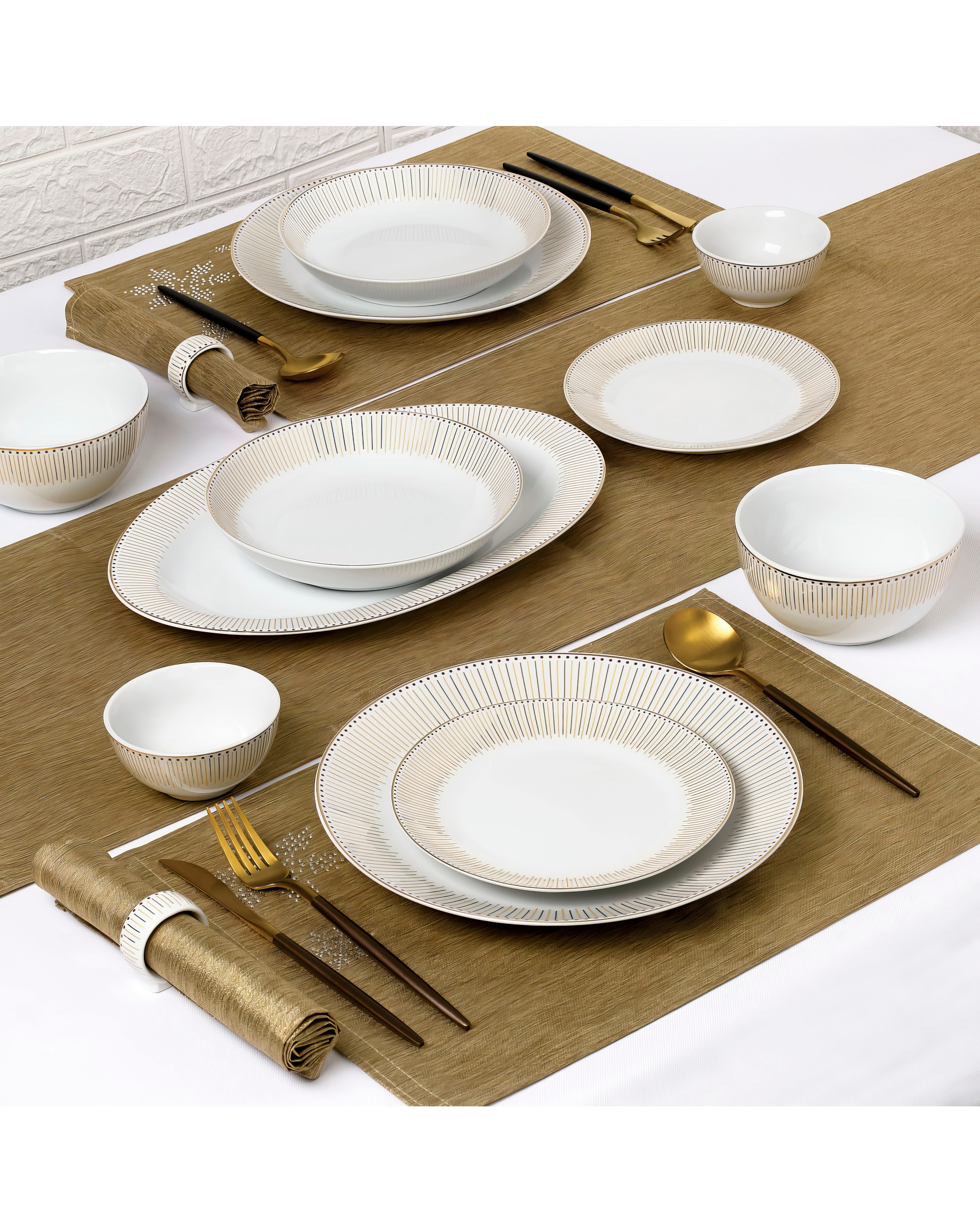 Waterside Gold Radiance 50 PC Dinner Set