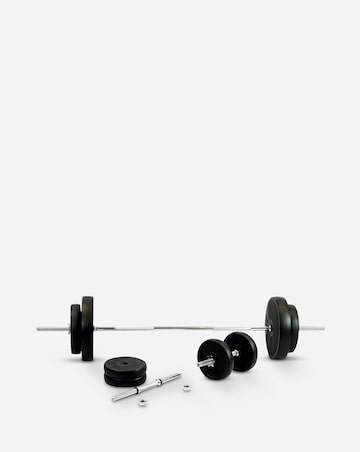 V-fit 50kg Vinyl Barbell & Dumbbell Weight Set