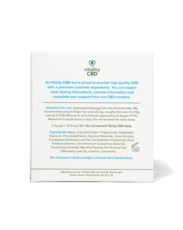 Vitality CBD Muscle and Joint Gel 500mg