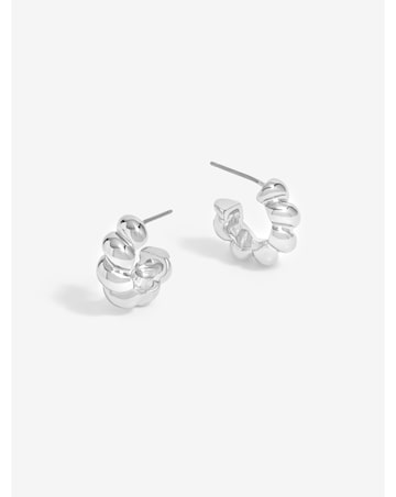 Inicio Silver Plated Twisted Polished Hoops - Gift Pouch