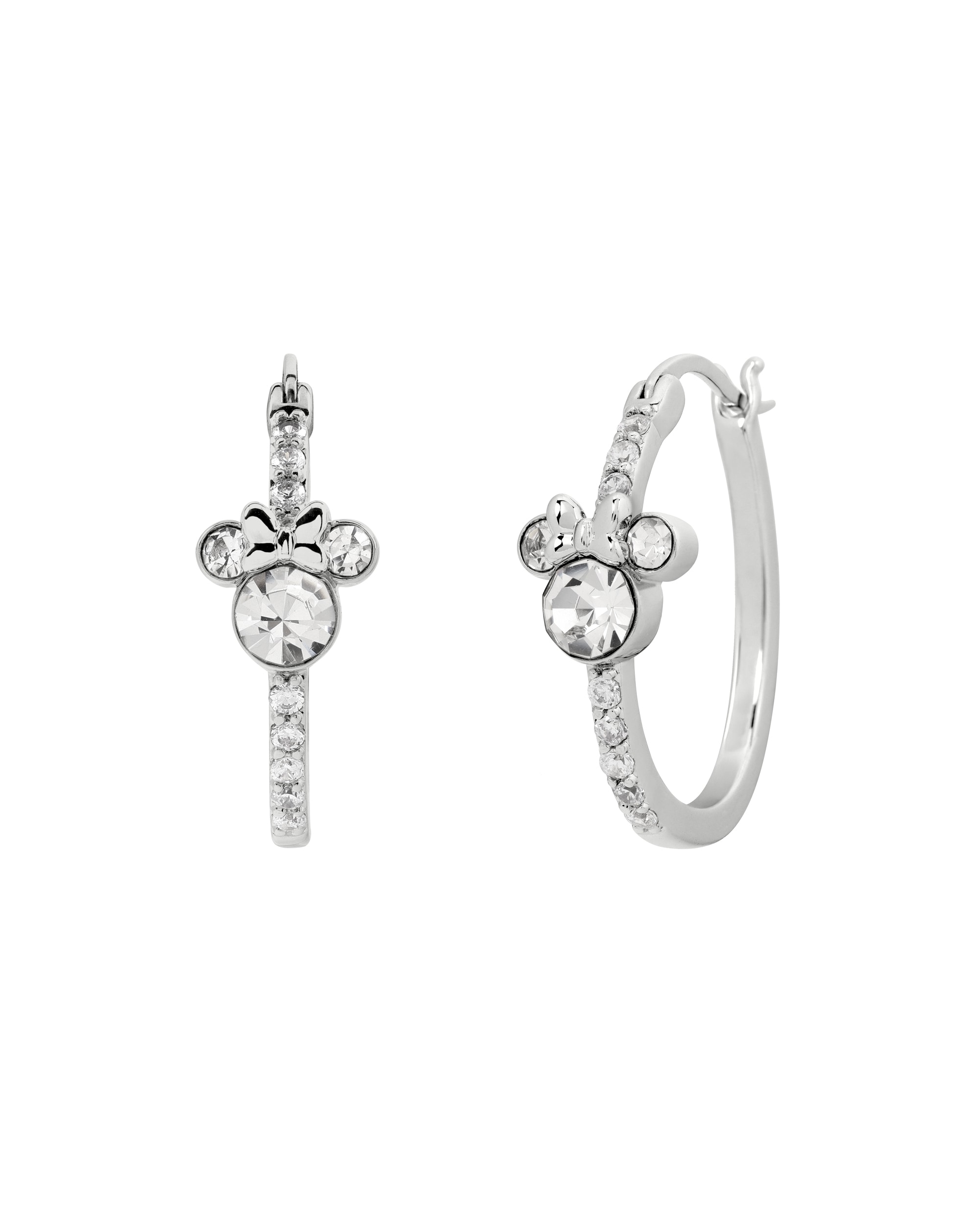 Minnie Mouse Silver Hoop Earrings