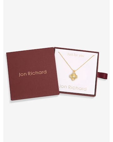 Jon Richard 18K Gold Plated Clover Pendant - Gift Box