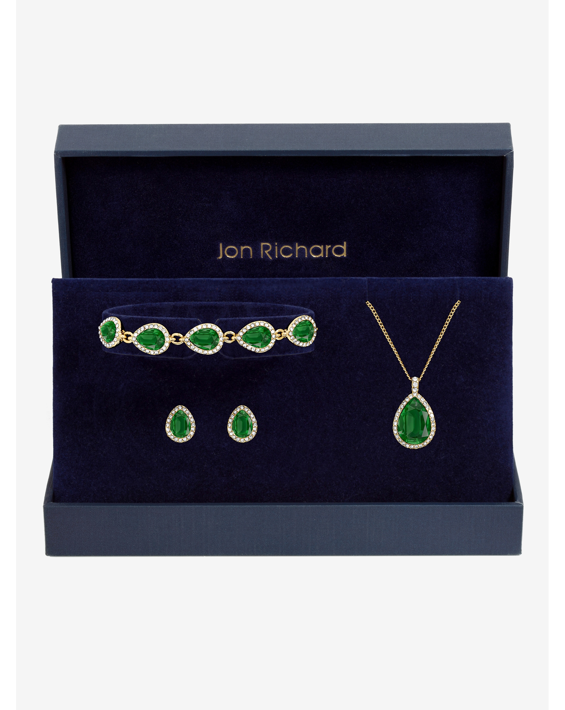 Jon Richard Gold Pear Drop Trio Set