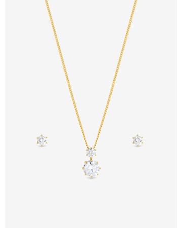 Jon Richard Gold Plated and Cubic Zirconia Round Drop Box Set - Gift Box