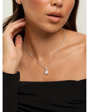 Jon Richard Rhodium Plated Crystal Open Stone Pendant Set - Gift Box