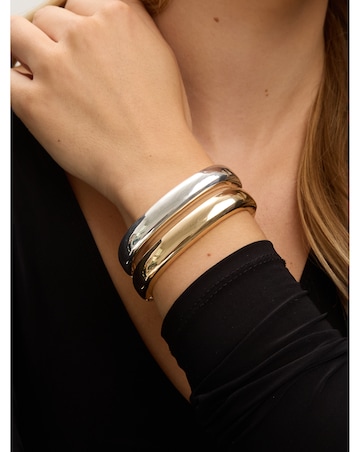 Jon Richard Gold Plated Polished Rectanglar Bangle