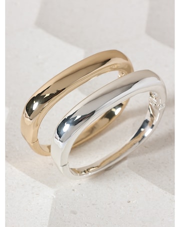 Jon Richard Gold Plated Polished Rectanglar Bangle