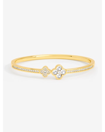 Jon Richard Gold Plated and Pave Clover Bangle