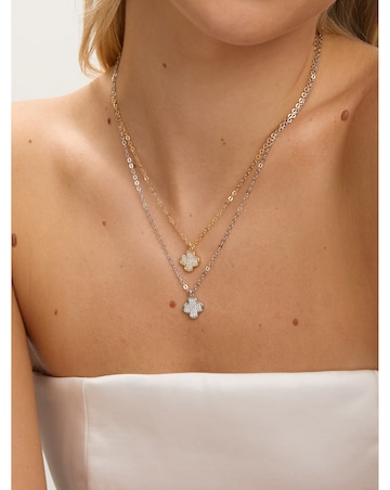 Jon Richard Gold Plated Mirco Pave Clover Pendant