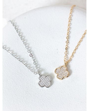 Jon Richard Gold Plated Mirco Pave Clover Pendant