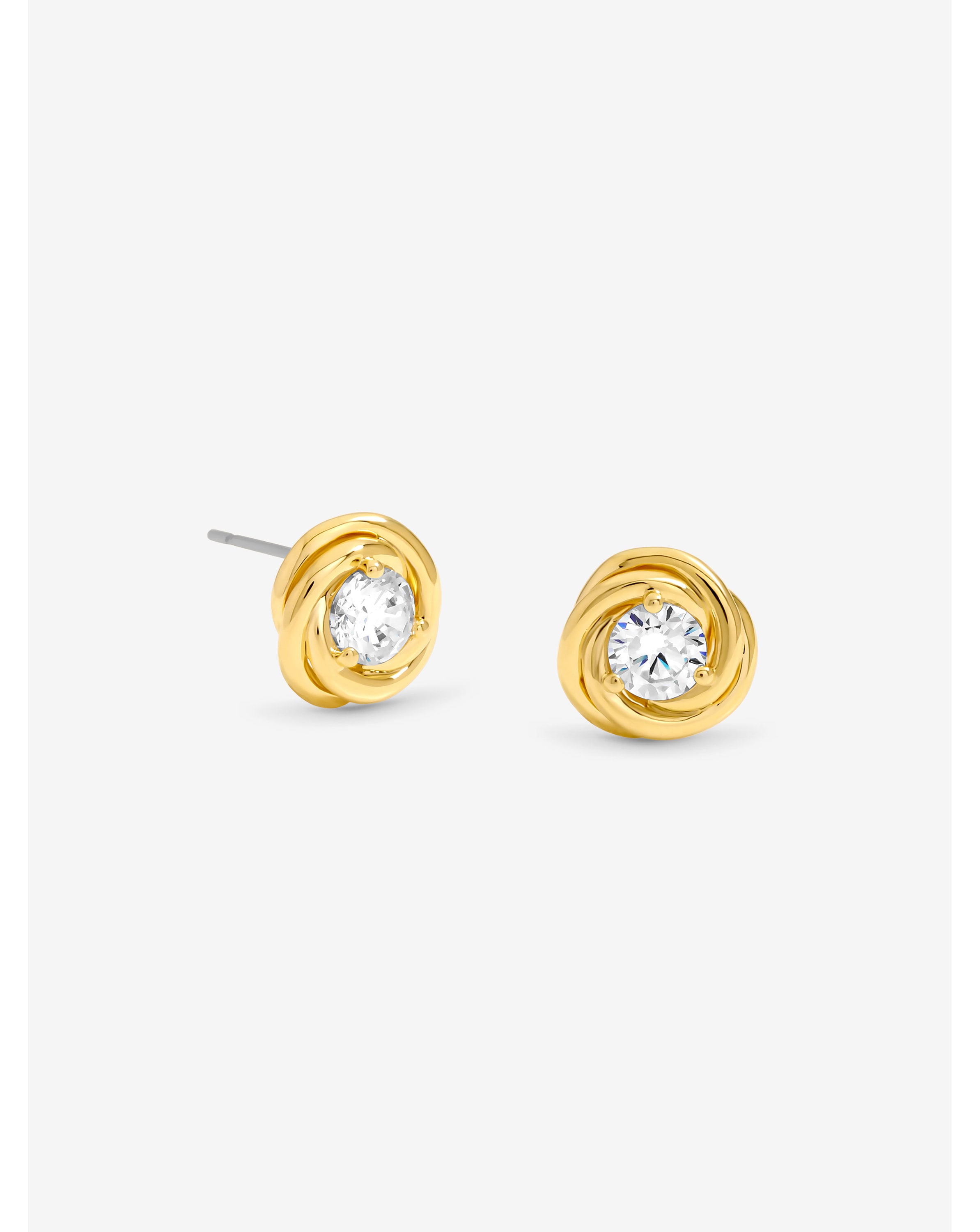 Gold Plated Crystal Knot Earrings