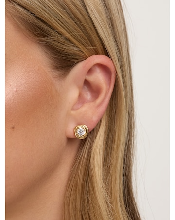 Jon Richard Gold Plated and Crystal Knot Earrings