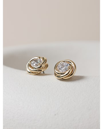 Jon Richard Gold Plated and Crystal Knot Earrings