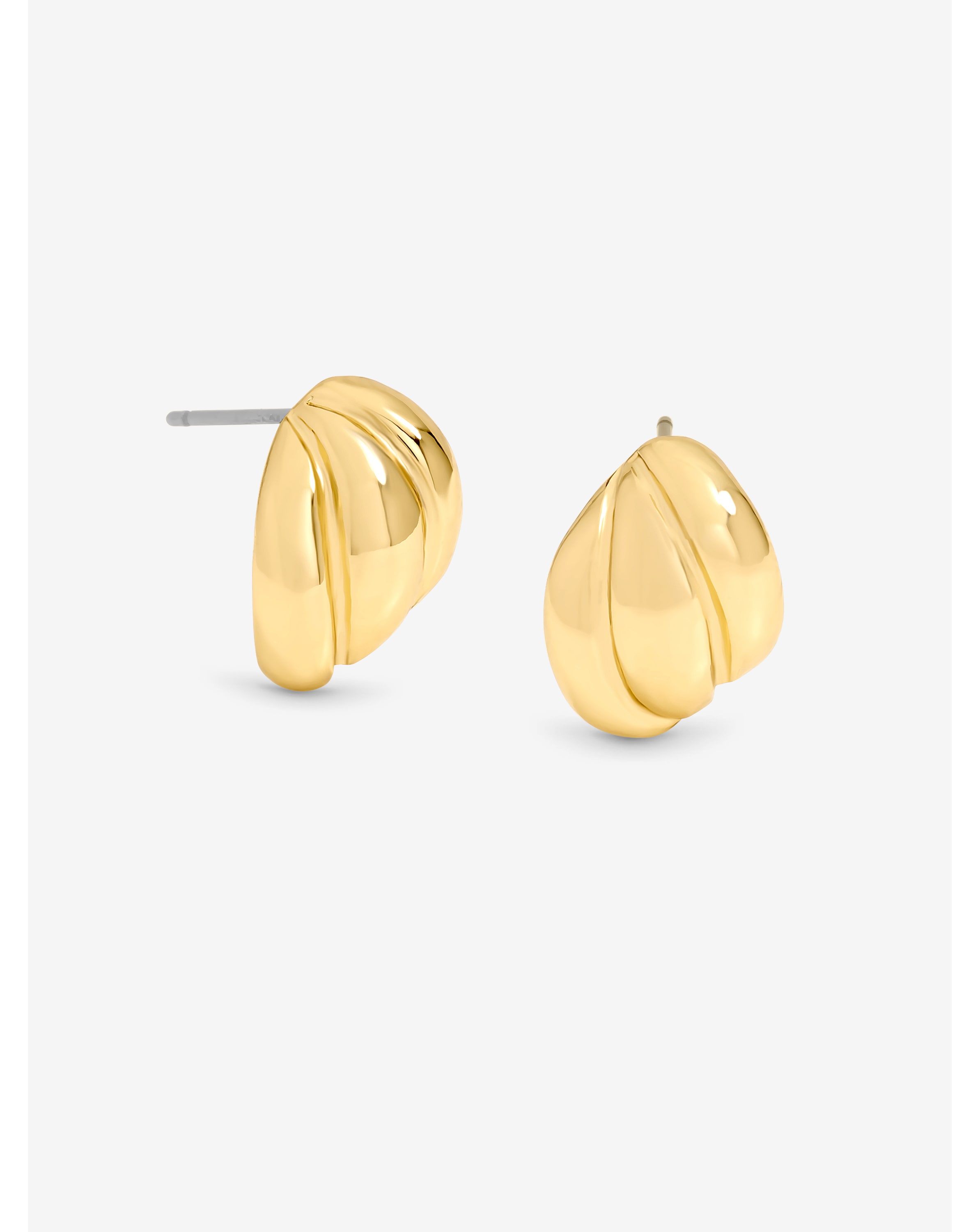 Gold PlateD Mini Ribbed Studs