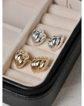 Jon Richard Gold PlateD Mini Ribbed Stud Earrings