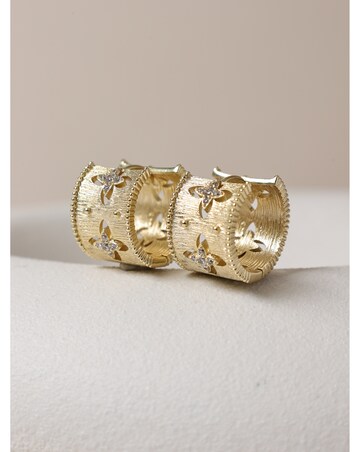 Jon Richard Gold Plated Clover Hoop Earrings