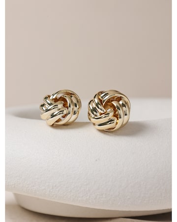 Jon Richard Gold Plated Knot Stud Earrings
