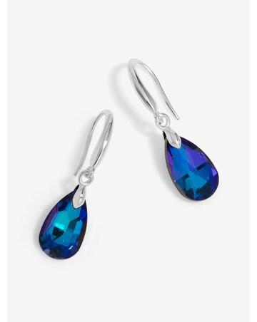 Jon Richard Radiance Collection Silver Plated Blue Fish Hook Drop Earrings