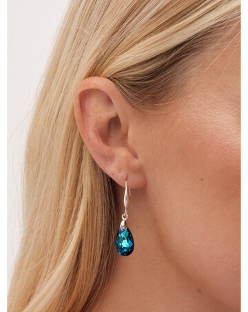 Jon Richard Radiance Collection Silver Plated Blue Fish Hook Drop Earrings