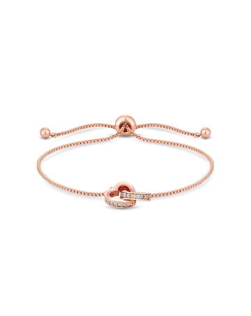 Jon Richard Rose Gold Plated Clear Crystal Heart Bracelet
