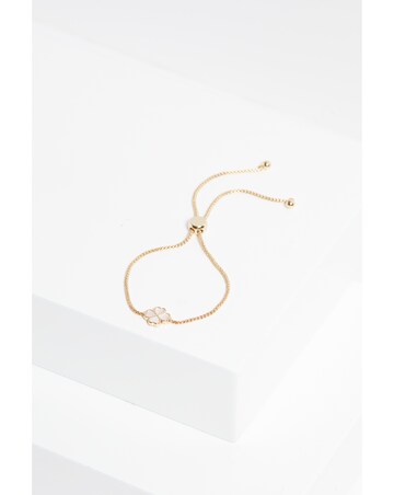 Jon Richard Gold Plated And MOP Enamel Heart Clover Toggle Bracelet