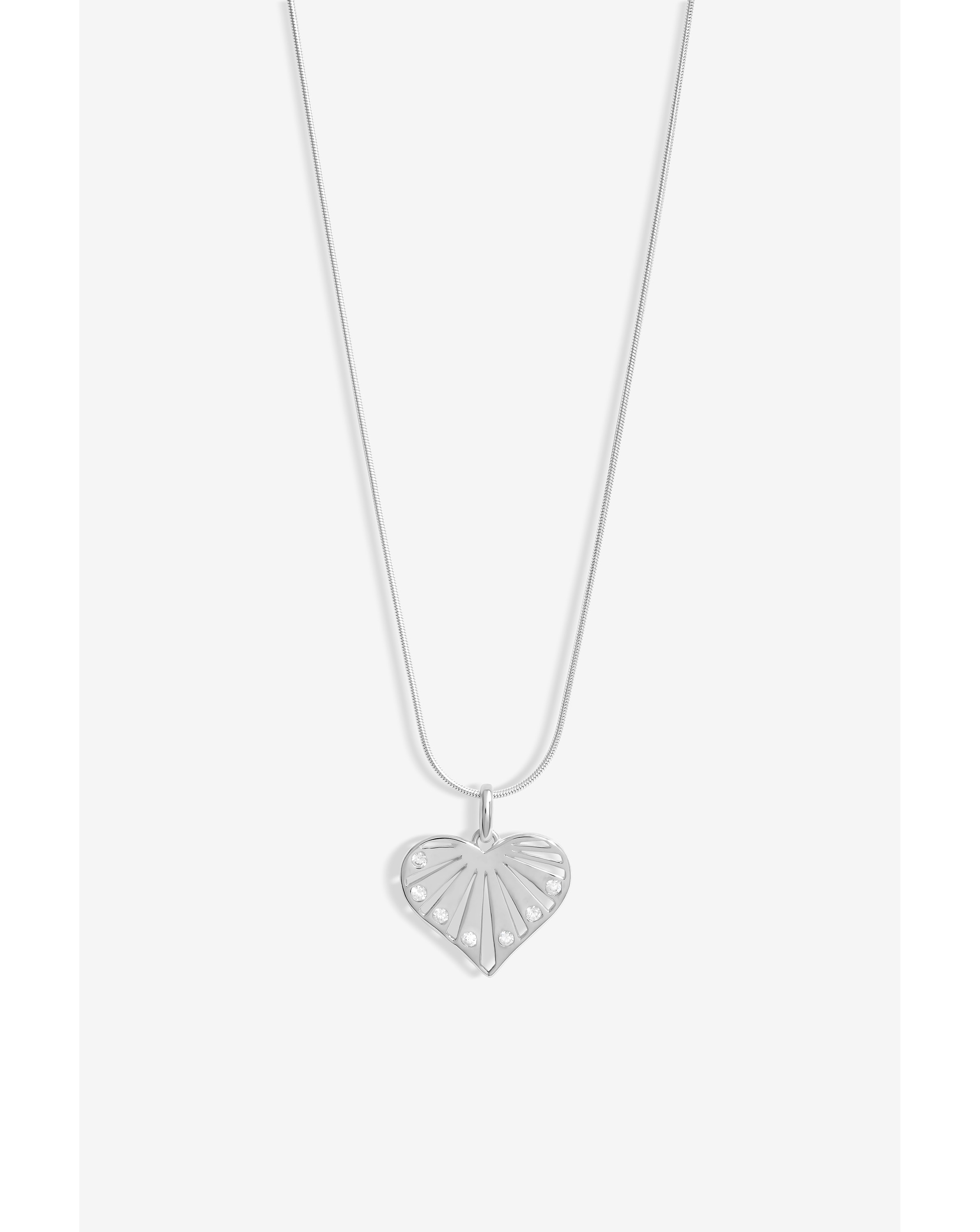Simply Silver CZ Cut Out Heart Pendant