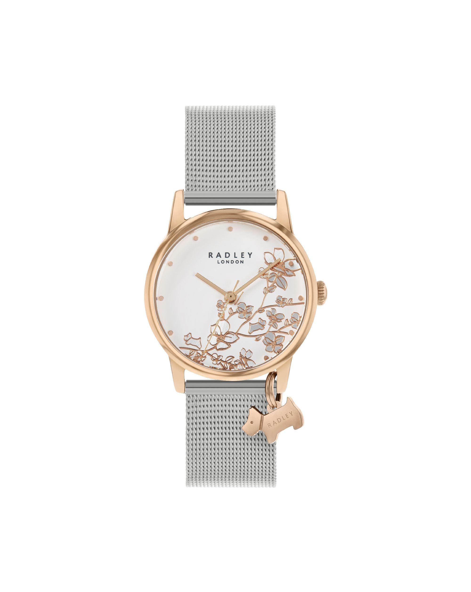 Radley Silver Mesh Trailing Flower Watch