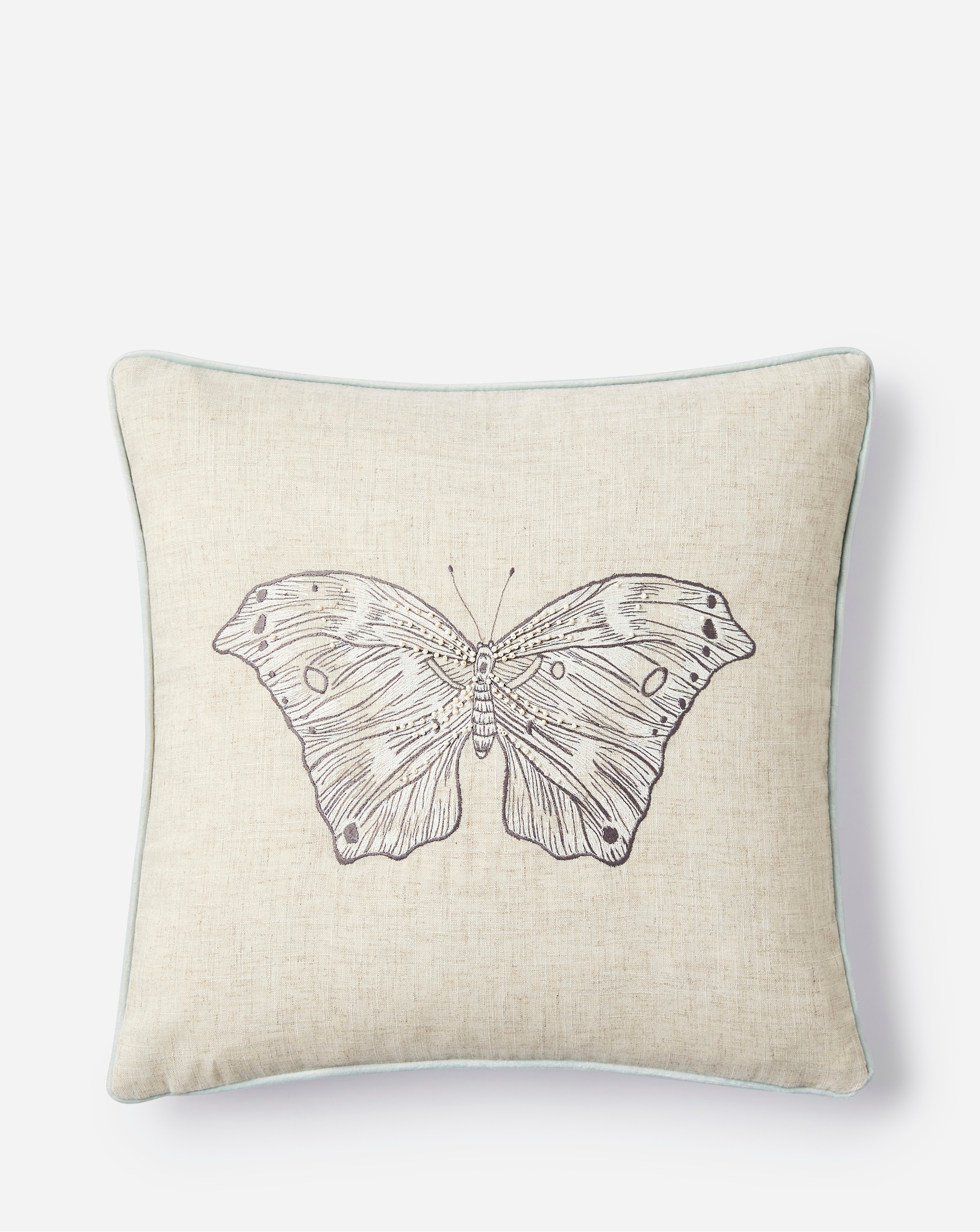 Embroidered Butterfly Cushion