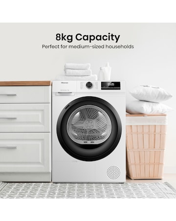 Hisense DH1Q802BW2 1 Series 8kg Heat Pump Dryer - White