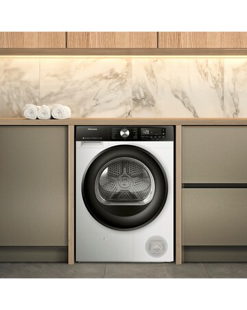 Hisense 3S Series DH3S902BW3 WiFi-enabled 9kg Heat Pump Tumble Dryer - White